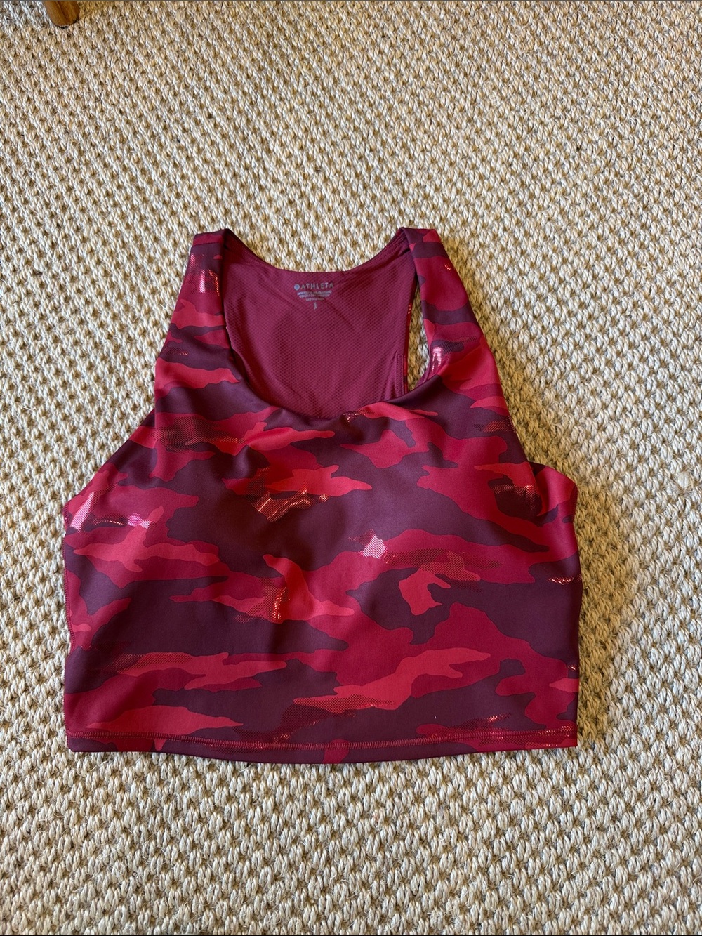 Red Camo Sports Bra Crop Top - Athleta